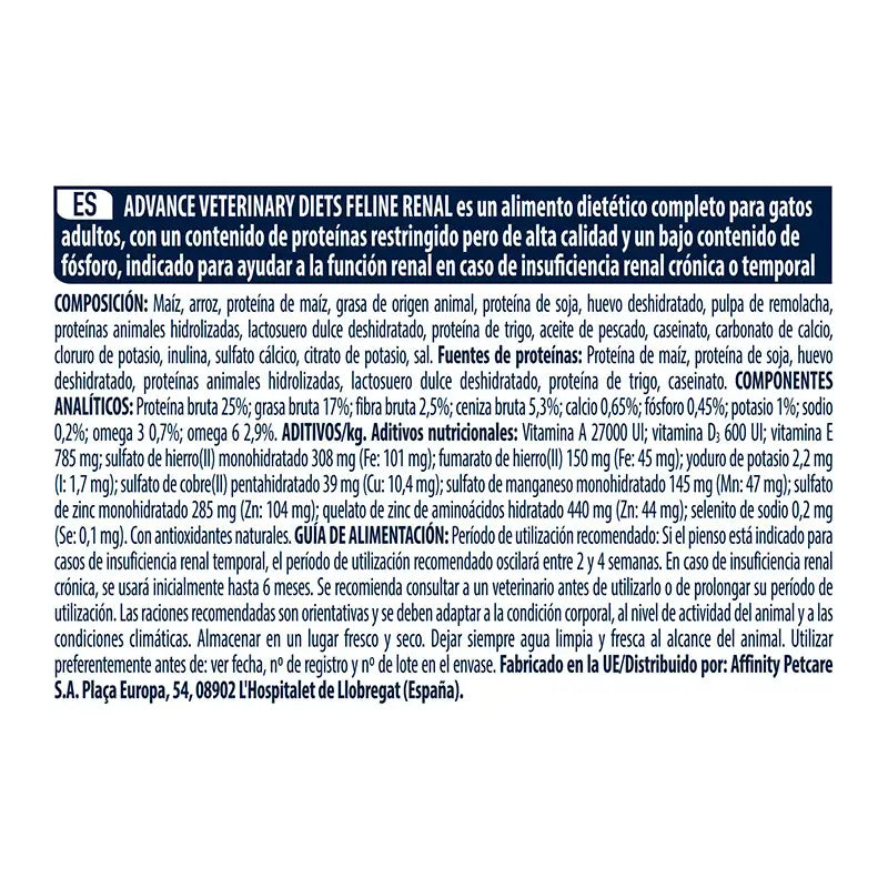 Advance Vet Feline Adult Renal 1,5 kg, cat food