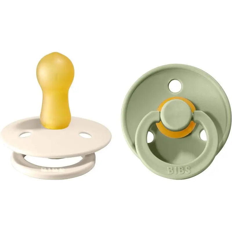 BIBS 2 Chupetes Colour Round Ivory/Sage 6/18 Meses