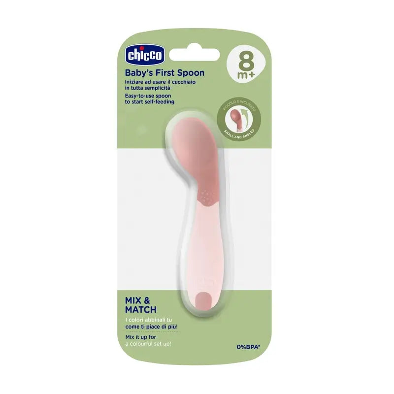 Chicco First Inclined Spoon 8M+ Pink