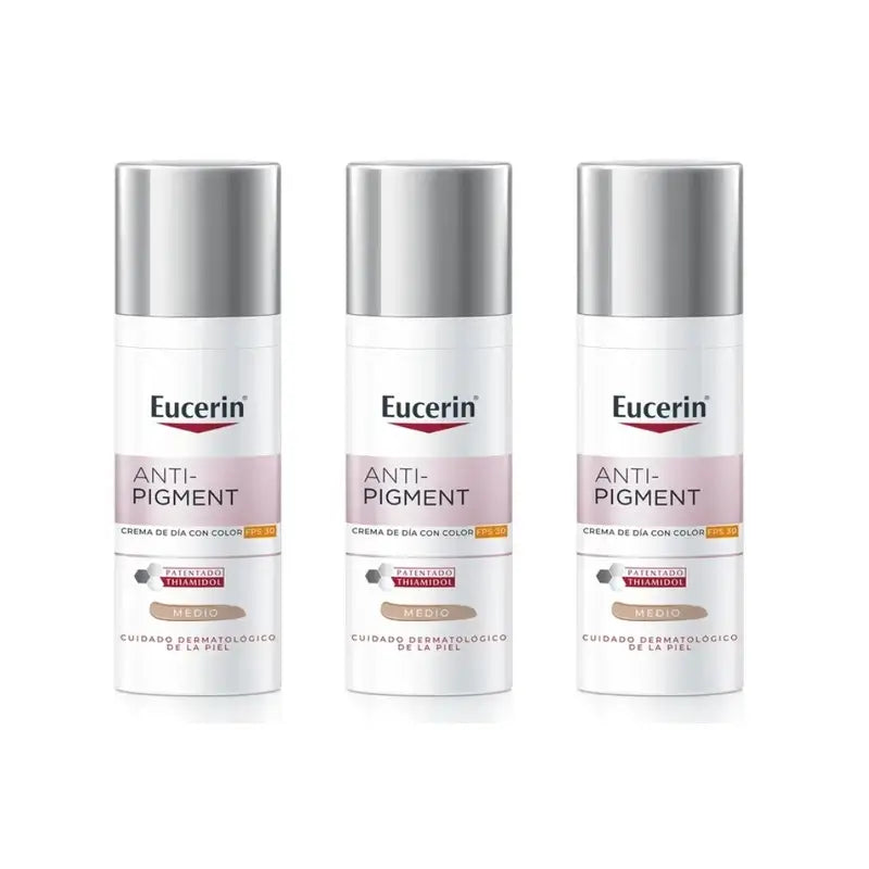 Eucerin Anti-Pigment Sunscreen Day Cream Spf30 With Colour, 3X50Ml