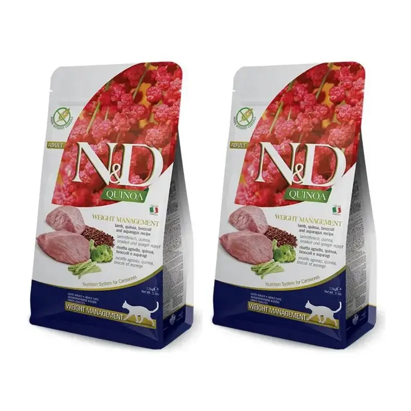 Farmina N&D Cat Quinoa Weight Management Lamb 5Kg, Cat Food, Pack Of 2