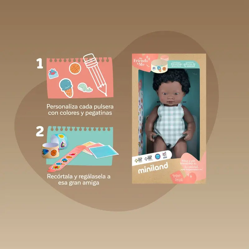 Miniland African Doll 38 Cm My Friends & Me