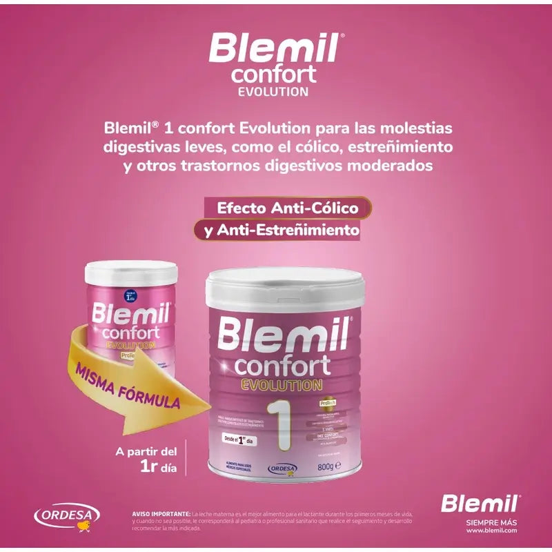 Blemil 1 Confort Evolution, Pack 4x800 g