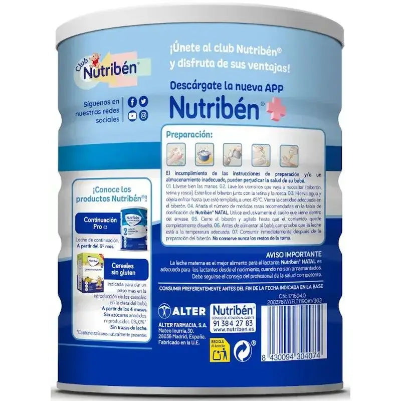 Nutribén Natal Pro-Alpha Milk Starter, 8 X 400 g