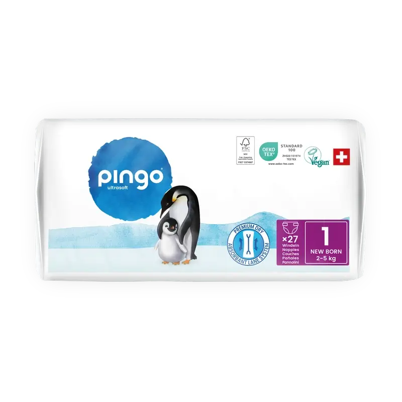 Pingo Ecological Nappies Size 1 (2-5 Kg), 27 units