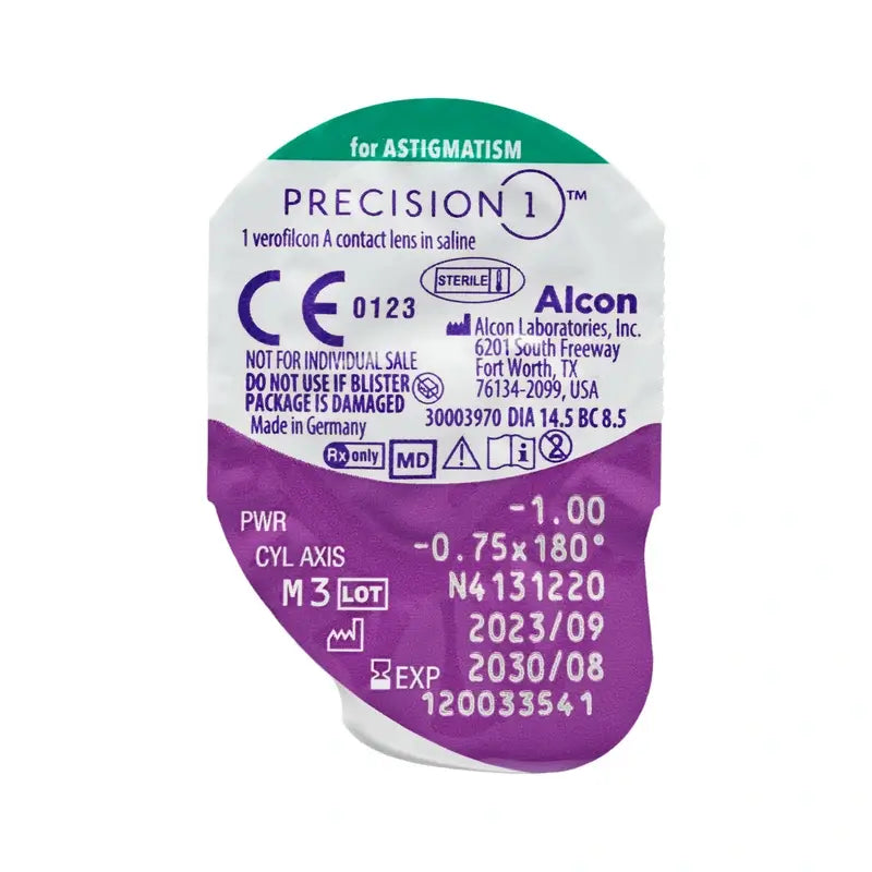Precision1 Daily Toric Lenses , 30 units