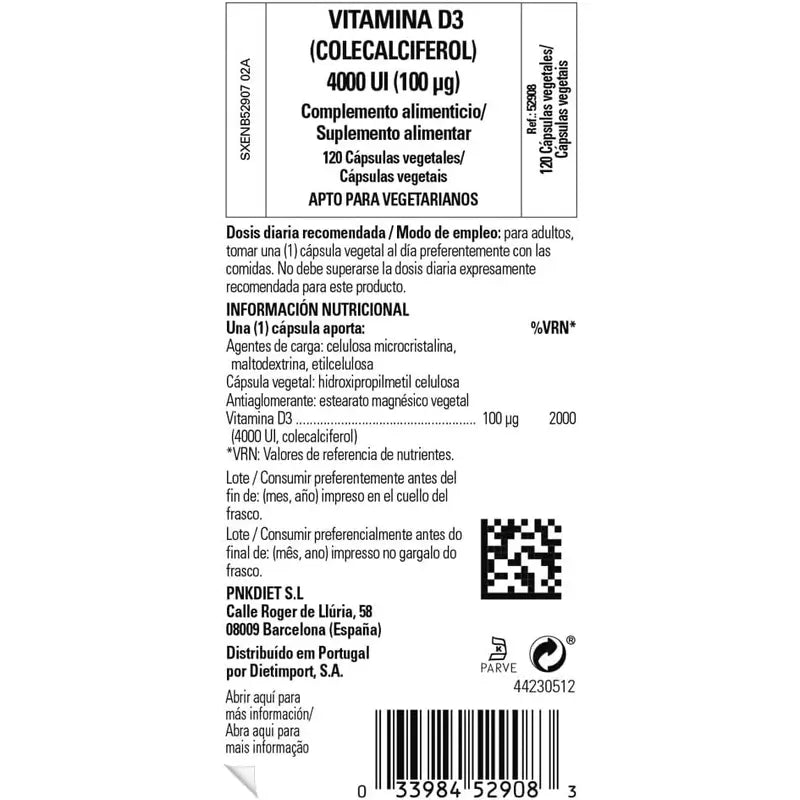 Solgar Vitamin D3 4000 IU, 120 capsules