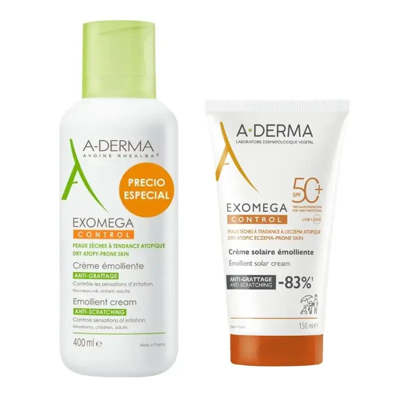 A-Derma Exomega Control Cream, 400 ml + Cream Spf+50, 150Ml