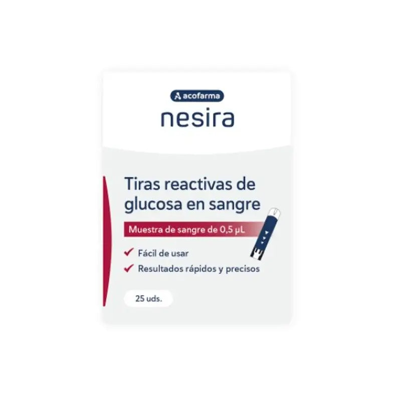 Nesira Glucose Test Strips, 25 Units
