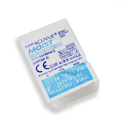 Acuvue 1 Day Moist Daily Toric Lenses , 90 units - -5.50, -1.75, 60, 8.5, 14.50