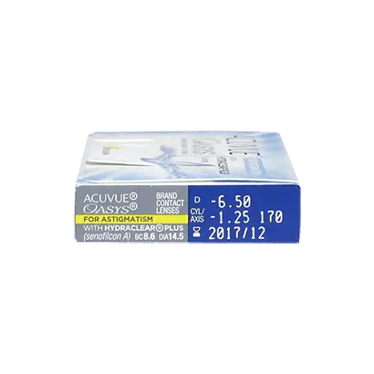 Acuvue Oasys Bi-weekly Toric Lenses , 6 units - -1.25, -0.75, 100, 8.6, 14.50