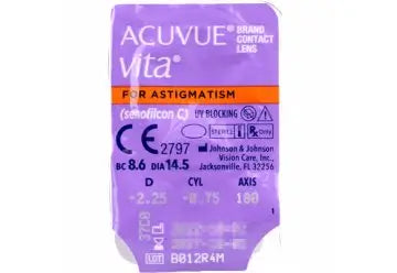 Acuvue Vita Monthly Toric Lenses , 6 units - -1.75, -2.25, 90, 8.6, 14.50