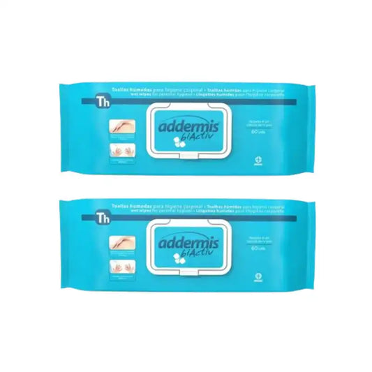 Addermis Biactiv Adult Intimate Hygiene Wipes, 2X60 Units