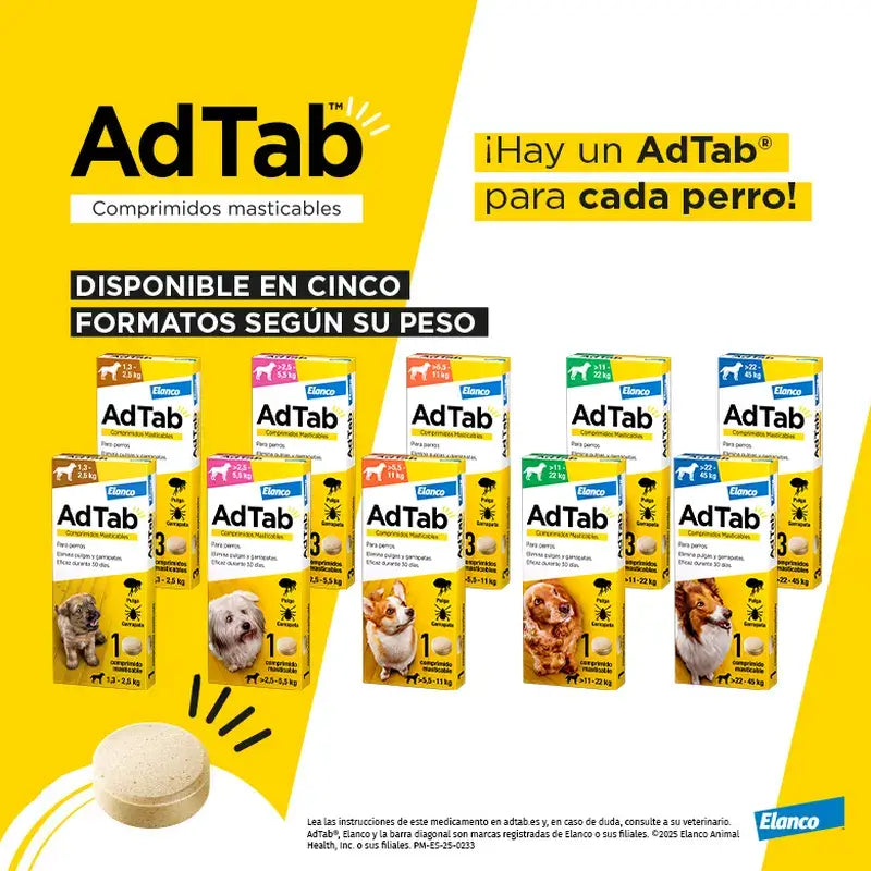 AdTab 112Mg Chewable Tablets Dogs 2,5-5,5Kg, 1Cpd