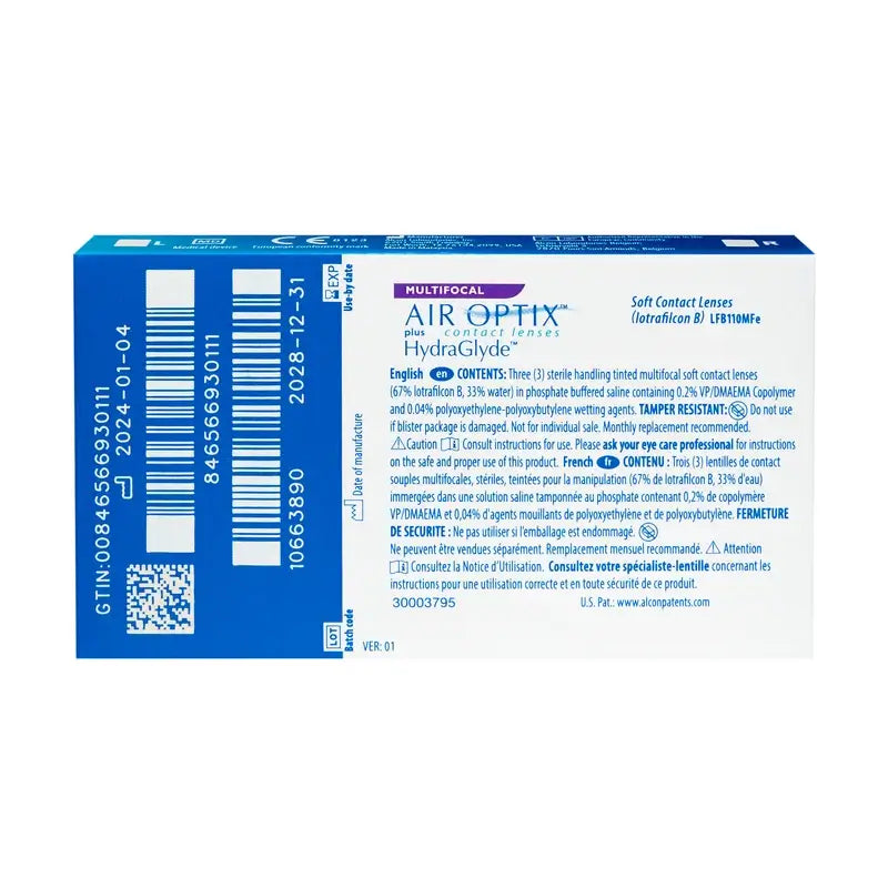 Air Optix Plus HydraGlyde Monthly Multifocal Lenses, 3 units - -5.50, 8.6, Low, 14.2