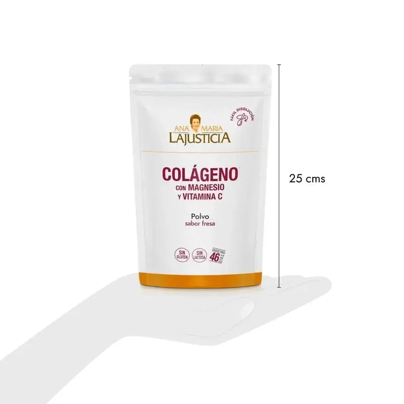 Ana Maria Lajusticia Collagen With Magnesium + Vit.C Strawberry Flavour Powder Doypack, 2x350 grams