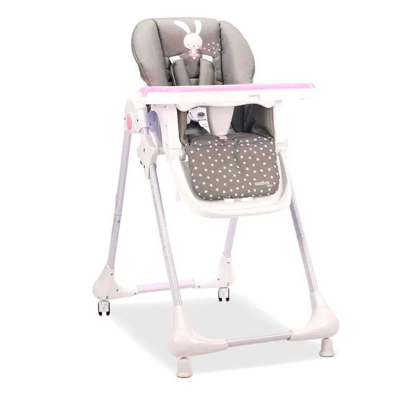Asalvo Pink Bunny Highchair With Wheels