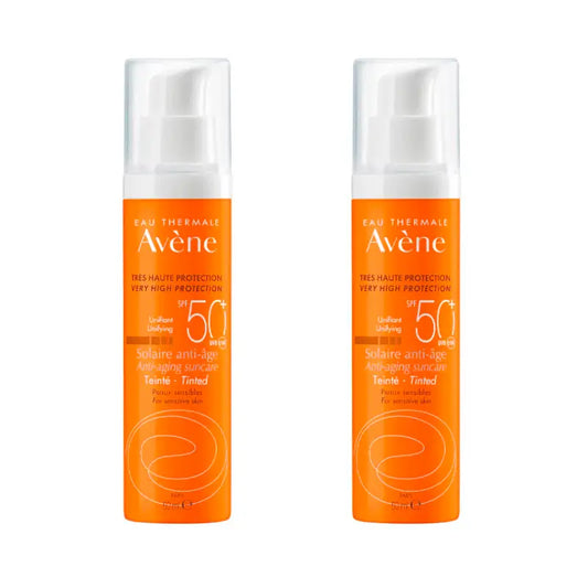 Avène Duplo Anti-Ageing Sunscreen Sunscreen Spf 50+ Face Color, 2X50 Ml