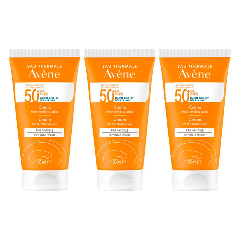 Avène Sun Cream Spf 50+, 3 x 50 ml
