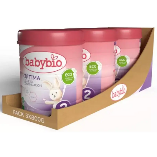 Babybio Optima 2 Cow's Milk 6-12 Months, Pack 3 x 800 grams