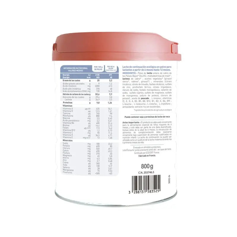 Babybio Caprea 2 Goat Milk 6-12 Months, Pack 8 x 800 g
