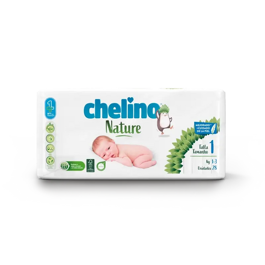 Chelino Nature Nappy Size 1 (1-3 Kg) , 28 units