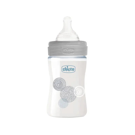 Chicco Well-Being Silicone Baby Bottle Glass Neutral +0 Months 150 ml