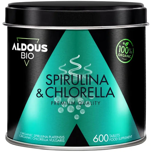 Aldous Chlorella and Spirulina Organic Premium, 600 units