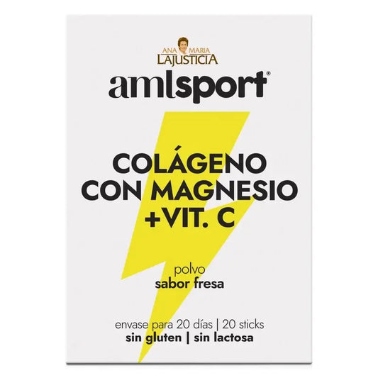 AML SPORT Collagen with Magnesium + Vitamin C strawberry flavour, 20 sticks