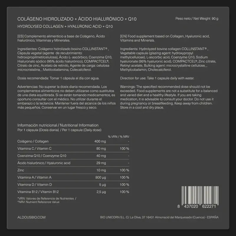 Aldous Labs Hydrolysed Collagen Peptiplus : 750 mg : 120 capsules