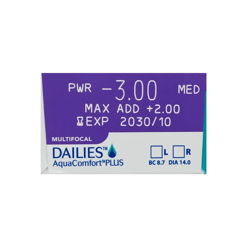 Dailies AquaComfort Plus Daily Multifocal Lenses , 30 units - +1.00, 8.7, High, 14.0