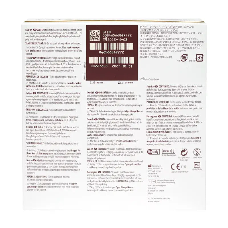 Dailies Total1 Daily Multifocal Lenses , 90 units - +5.50, 8.5, High, 14.1