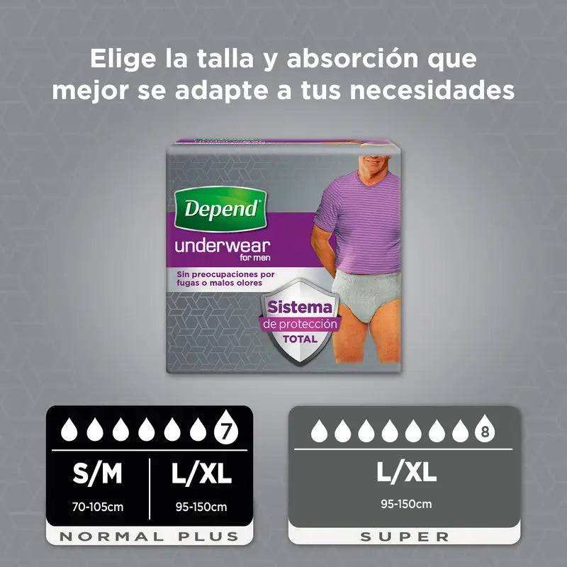 Depend Normal L/Xl Adult Male Diaper , 9 pieces