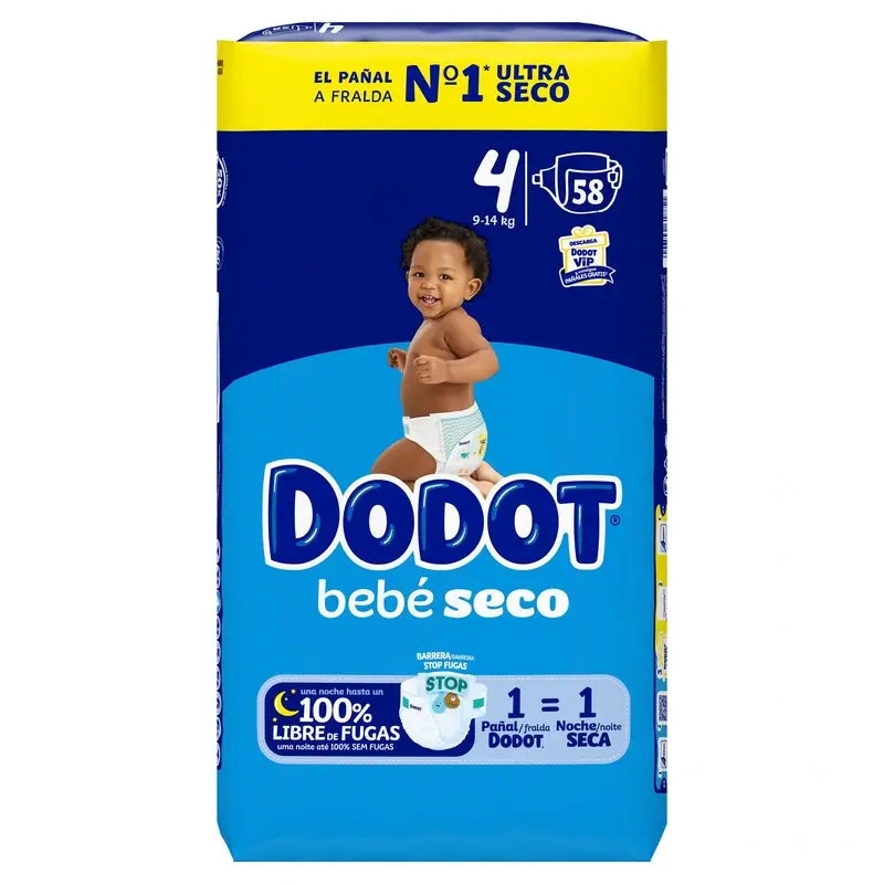 Dodot Mainline Nappy Size 4 (9-14 Kg), 58 units