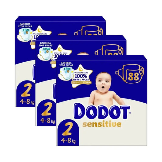 Dodot Sensitive Nappy Sensitive Jumbo Pack Size 2 , 3X88 Units