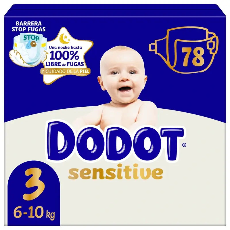Dodot Sensitive Size 3, 6kg-10kg, 78 Nappies