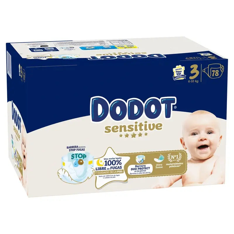 Dodot Sensitive Size 3, 6kg-10kg, 78 Nappies
