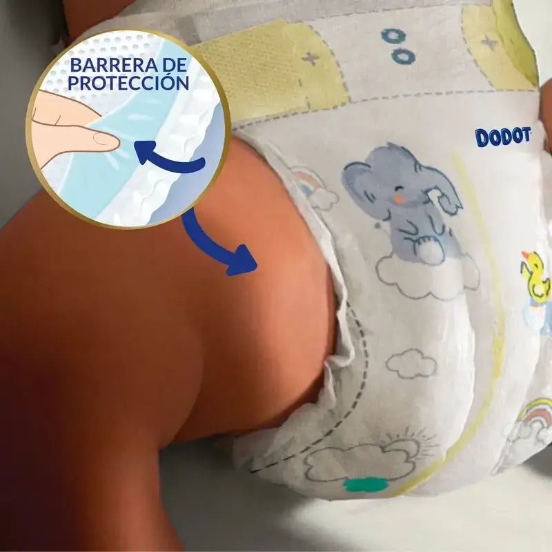 Dodot Sensitive Size 6 Extra-Jumbo, Pack 2 x 41 Nappies + Pure Aqua Baby Wipes, 288 Pcs.