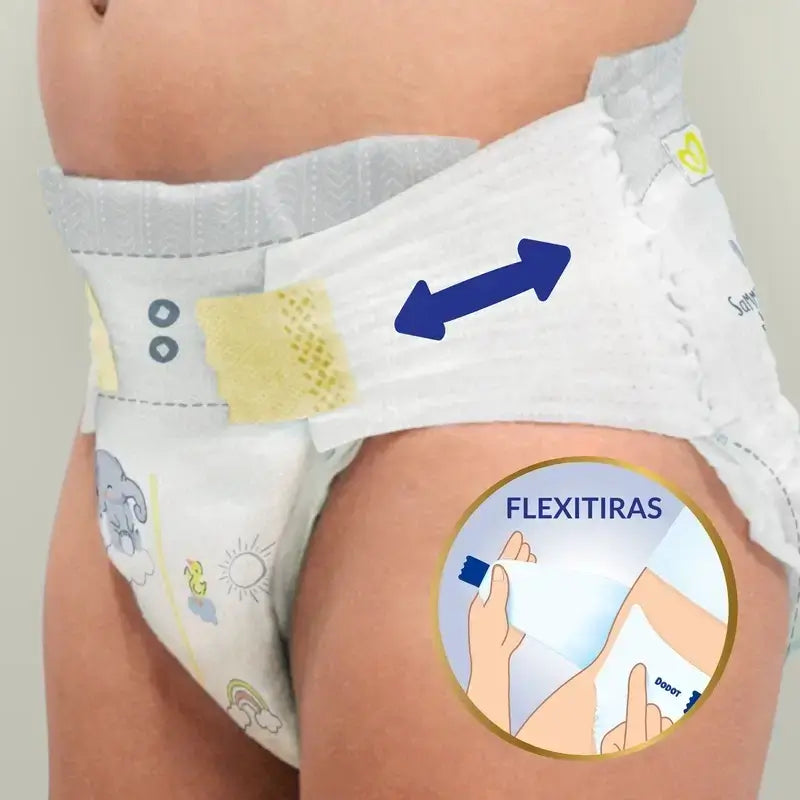 Dodot Sensitive Size 6 Extra-Jumbo, Pack 2 x 41 Nappies + Pure Aqua Baby Wipes, 288 Pcs.