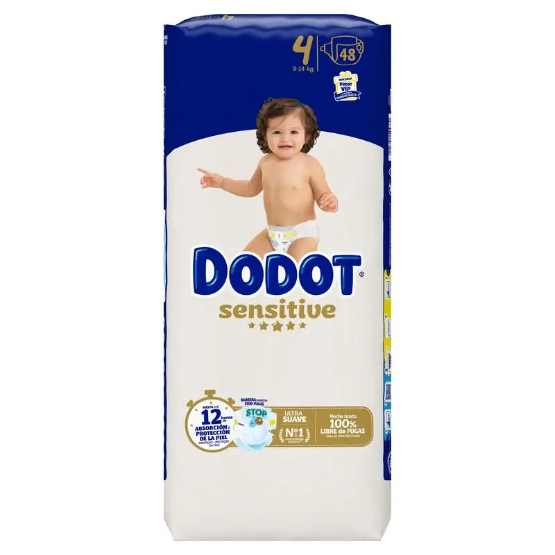 Dodot Sensitive Nappy Size 4 (9-14 Kg), 48 Pcs.