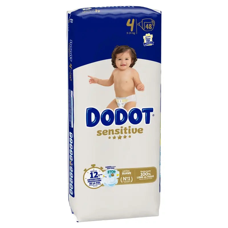 Dodot Sensitive Size 4 (9-14 Kg), 48 Nappies
