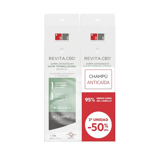 Ds Laboratories Revita Cbd Hair Loss Stimulating Shampoo With Cbd Pack, 2 x 205 ml