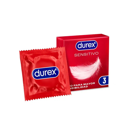 Durex Condoms Sensitive Soft Sensitive Condoms, Thin For Sensitivity, 3 Condoms