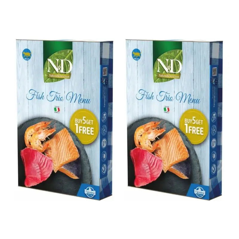 Farmina N&D Cat Natural Fish Trio Menu 6X70Gr, Wet Cat Food, Pack Of 2