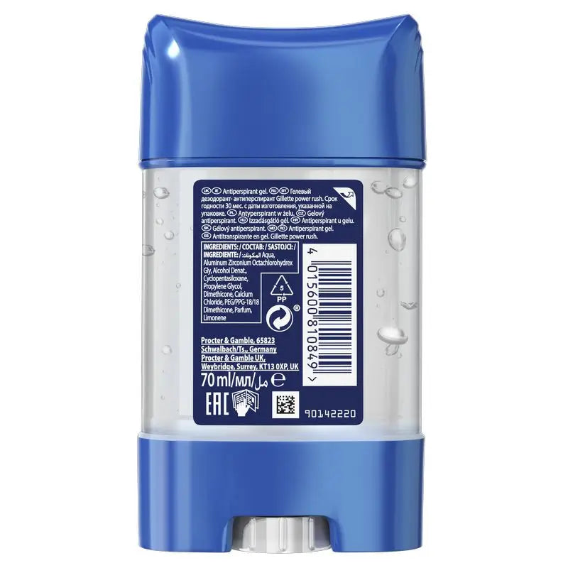 Gillette Deodorant Clear Anti-Perspiration Gel Power Rush 70Ml