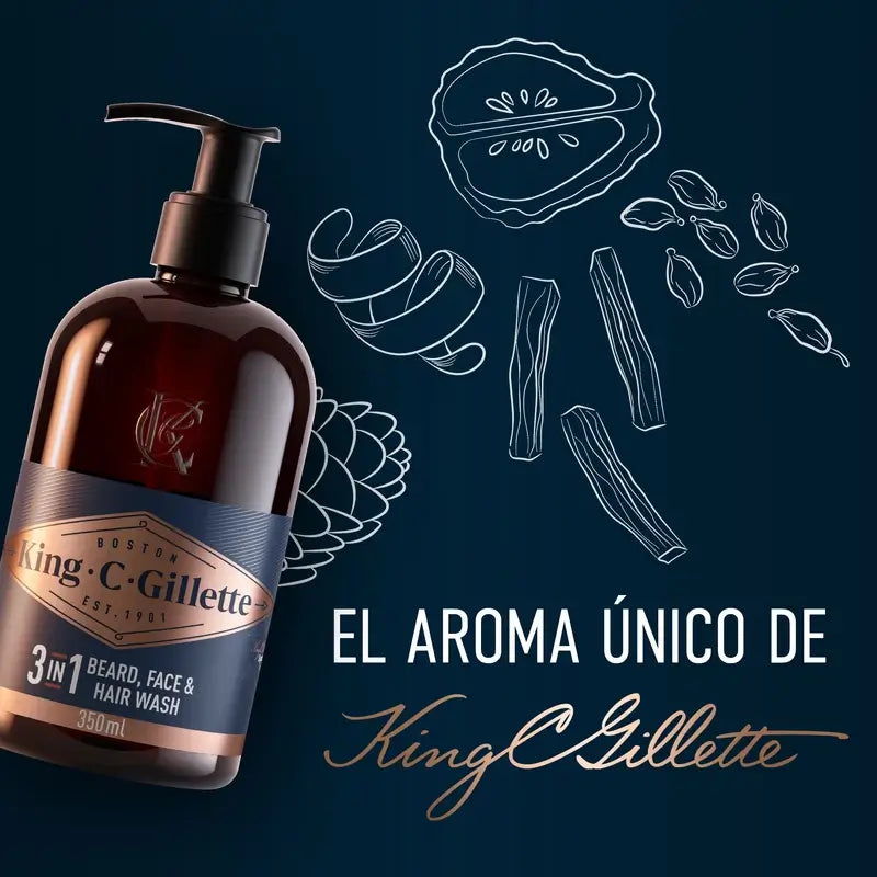 Gillette King C. Beard & Face Gel , 350 ml