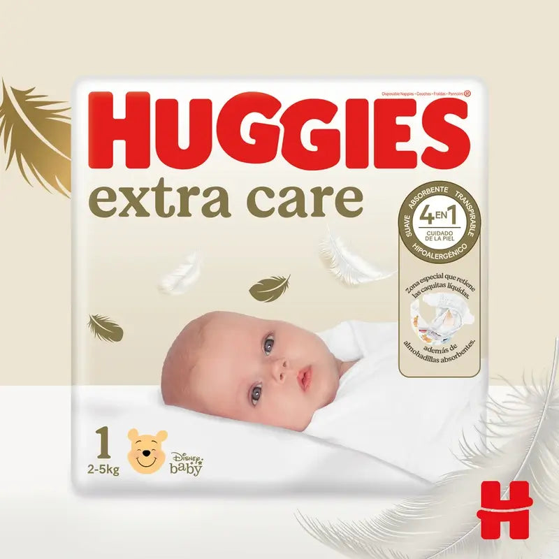 Huggies Extra Care Baby Diaper Size 1 (3-5 Kg) Disney Baby Diaper, 160 Pcs.