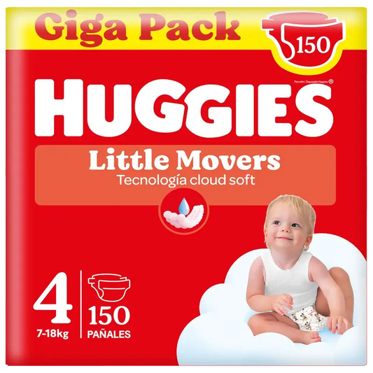 Huggies Little Movers Size 4 (7-18 Kg) Disney Baby Diaper, 150 Pcs.