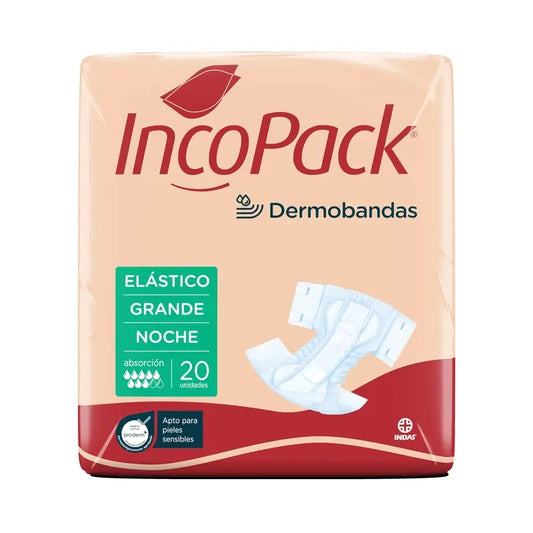 Incopack Elastic Absorbent Night Absorbent Large Size , 80 units
