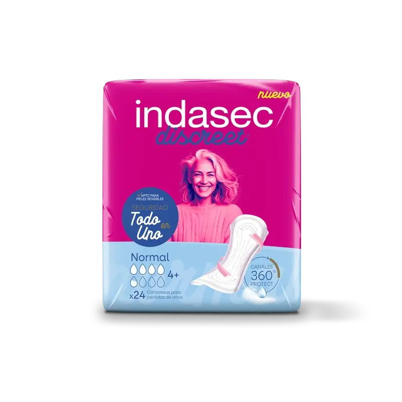 Indasec Discreet Normal Incontinence Pad , 24 units
